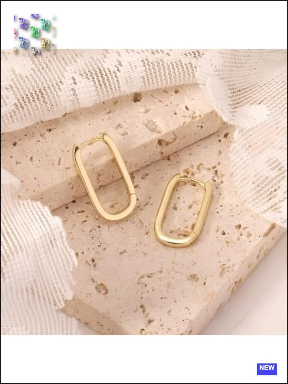 14K Gold Plated Silver Small Square Hoop Earrings Hypoallergenic Geometric